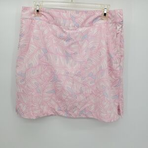 Izod golf pastel Pink Blue tennis leaf print skort women's size 6 barbiecore